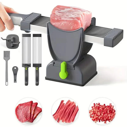 Manual Meat Slicer & Knife Sharpener Set – Stainless Stee