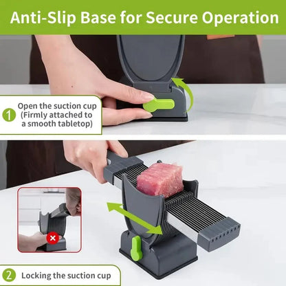 Manual Meat Slicer & Knife Sharpener Set – Stainless Stee
