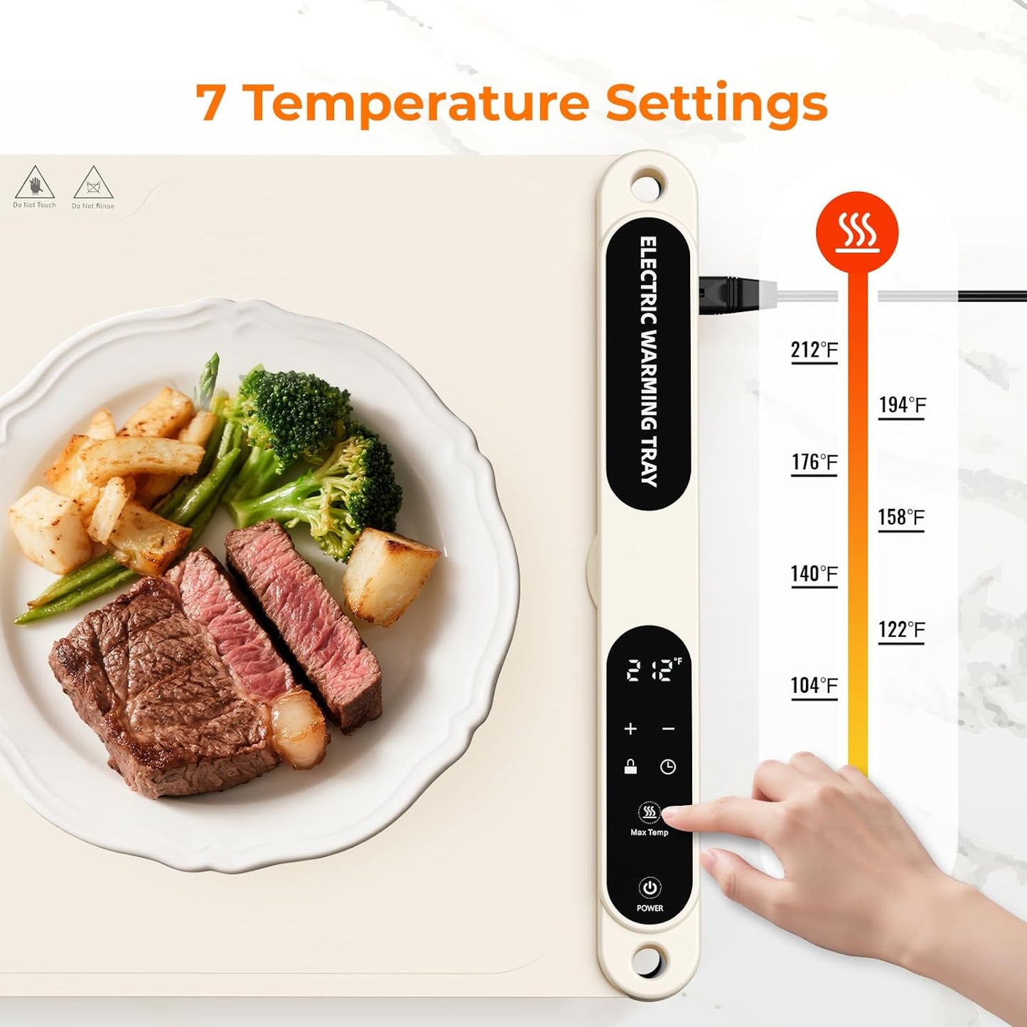 Electric Food Warming Tray with Temperature Control and Timer