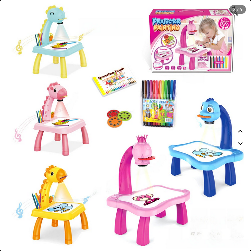 LED Projector Art Painting Table for Kids